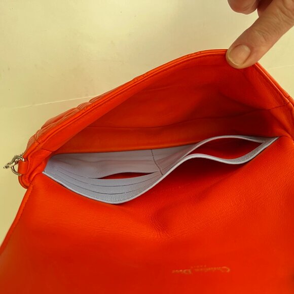Rare Dior Miss Dior Promenade Pouch WOC Vermillion Lambskin Cannage Quilted - Picture 12 of 16